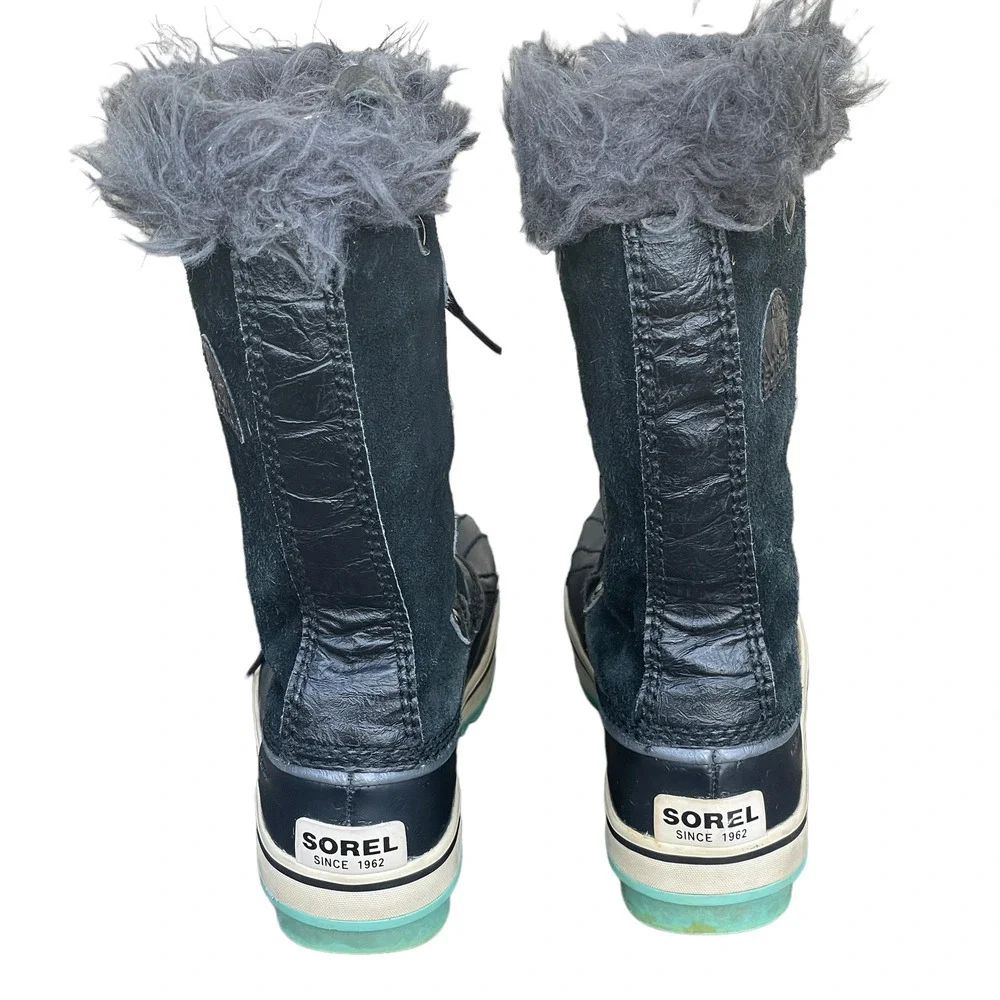 Sorel Girls Joan of Arctic Girls Black Shearling Winter Boots - Size 2